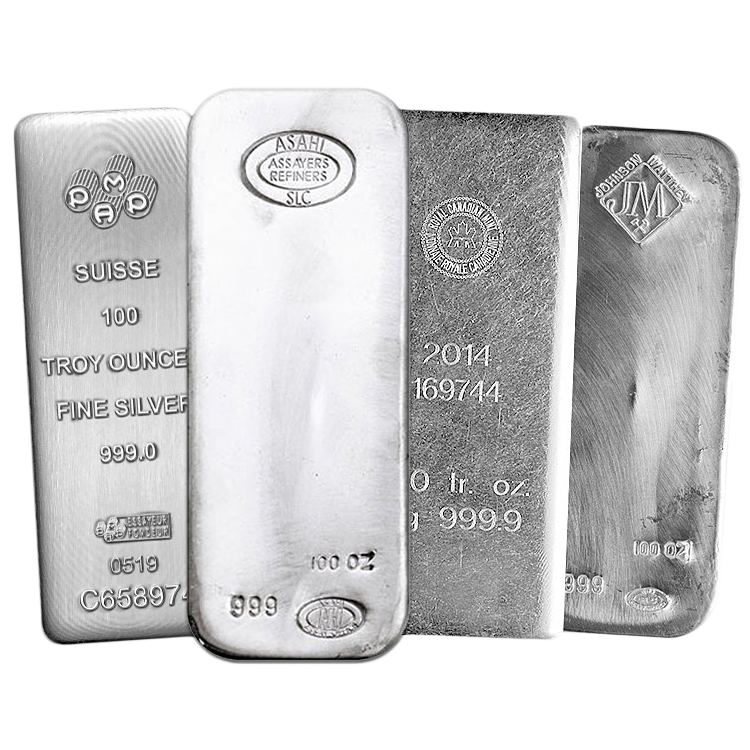 100 oz Silver Bar – Various Mints webp