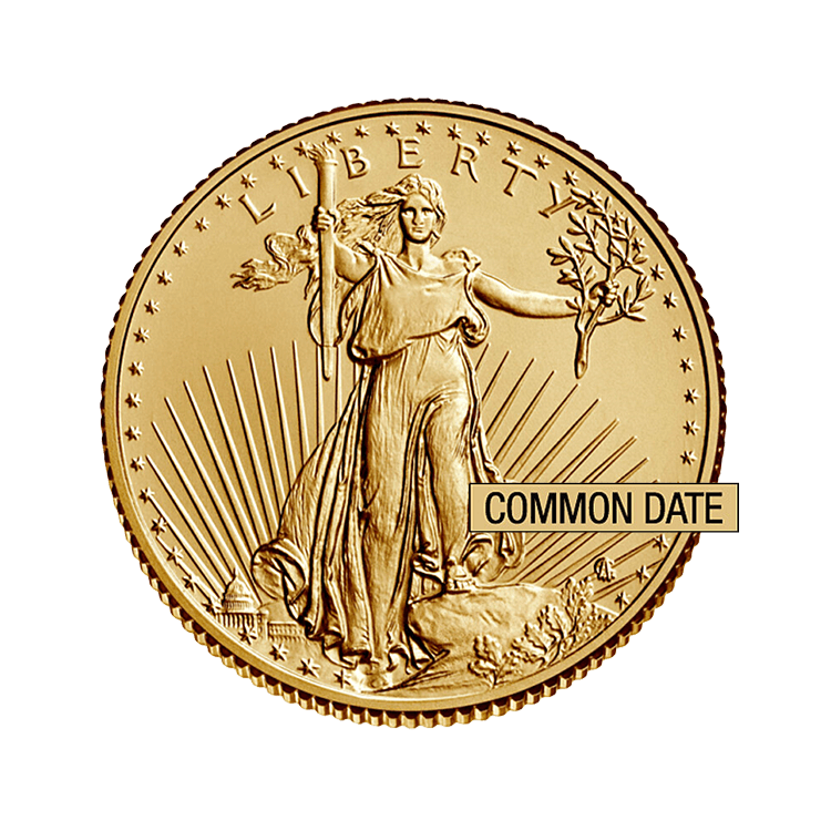 1/10 oz American Gold Eagle Coin (Common Date) front