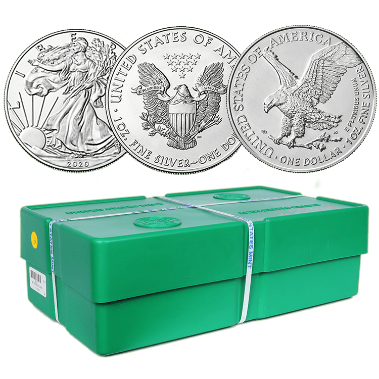 500 oz Sealed Mint Case American Silver Eagle front