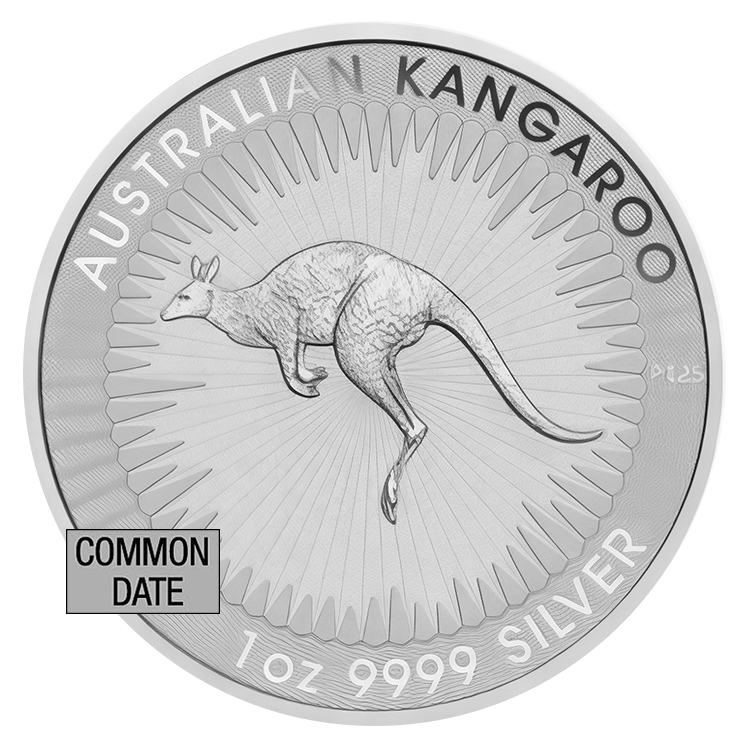 1 oz Australian Silver Kangaroo Coin (Common Date) front